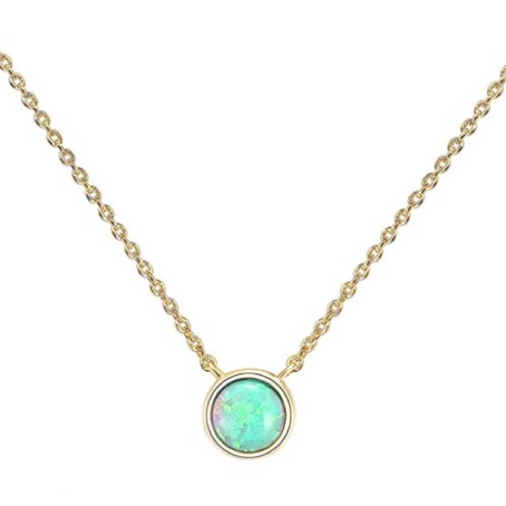 Swarovski 14k Gold Opal Pendant Necklace Women - Picture 5 of 9